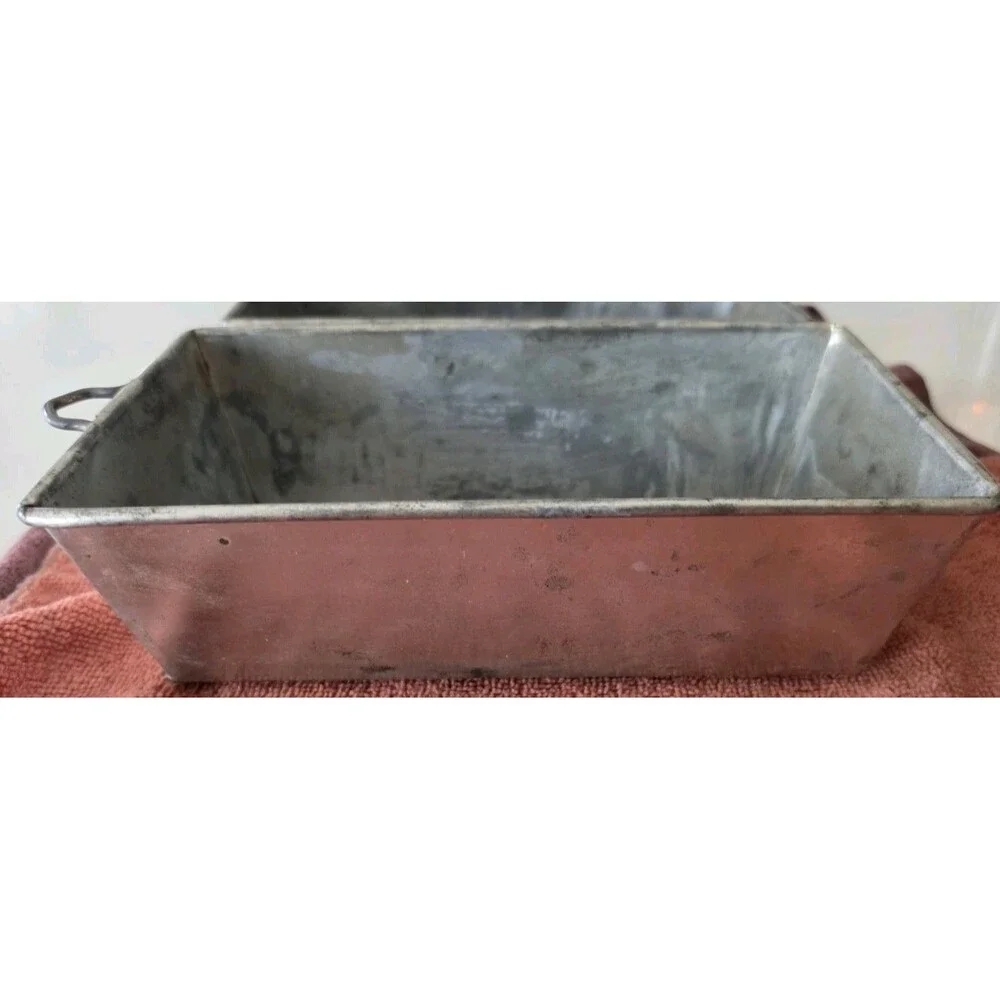 Two Ekcoloy Silver Beauty Loaf Pan Rectangular Metal T7 1lb Easy Clean Silver